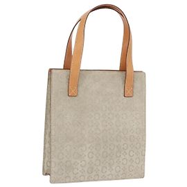 Céline CELINE C Macadam Canvas Hand Bag Suede Gray Silver