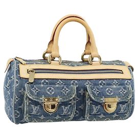 LOUIS VUITTON Monogram Denim Neo Speedy Hand Bag Blue M95019 LV