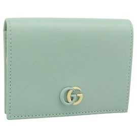 GUCCI Compact Wallet Bifold Wallet Leather Green 790055