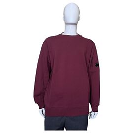 Autre Marque C.P. Company Bordeauxrotes Light Fleece Crew Neck Sweatshirt