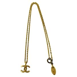 Collana placcata oro Chanel Vintage con motivo Coco Mark