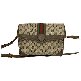 Borsa a tracolla in pelle Gucci Old Sherry Line con motivo logo GG