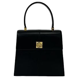 Borsa a mano vintage in pelle nera Yves Saint Laurent