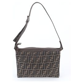 Borsa a tracolla Fendi Zucca in pelle e canvas