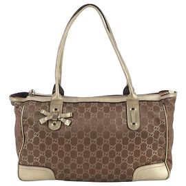 Gucci GG Canvas Princy Leder Tote Bag