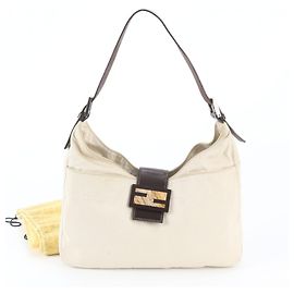Borsa a tracolla Fendi Mamma Bucket Baguette con dettagli FF