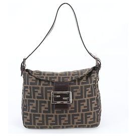 Borsa a tracolla Fendi Zucca Mamma Bucket in pelle e canvas