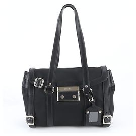 Bolso de hombro Prada en nylon Tessuto y cuero