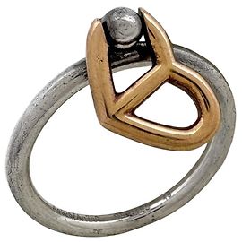 Hermès Anello Hermes HERMES Cuore in Argento Sterling 925 con Oro