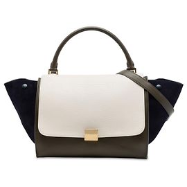 Céline Celine Trapeze Satchel Tasche aus tricolor Leder braun Medium