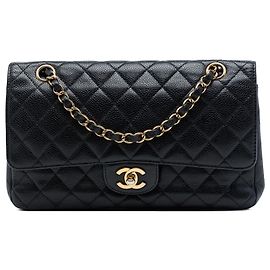 Chanel Black Medium Classic Caviar Double Flap