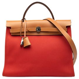 Hermès Orange Toile Herbag Zip 31