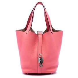Hermès Picotin Lock 18 in pelle Clemence Rosa