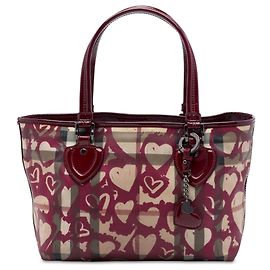 Sac cabas Gracie Burberry en toile enduite Red House Check avec motifs cœurs