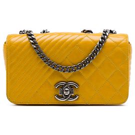 Chanel Yellow Small Glazed Calfskin Coco Boy Flap