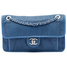 Chanel Blue Medium Perforated Calfskin Up In The Air Flap