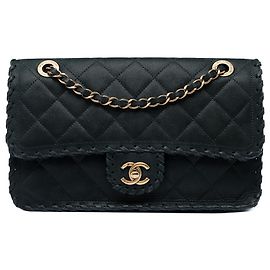 Chanel Black Medium Quilted Iridescent Calfskin Happy Stitch Flap