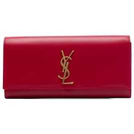 Clutch Cassandre Saint Laurent in pelle liscia rossa