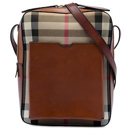 Burberry Beige House Check Canvas Crossbody-Tasche
