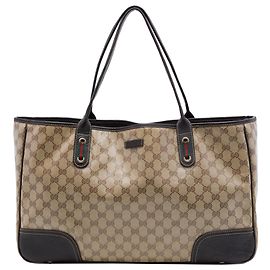 Borsa Tote Gucci Beige GG Crystal Princy