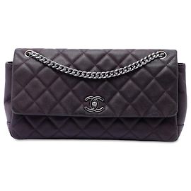 Chanel Purple Matte Quilted Caviar Leather Lady Pearly Flap