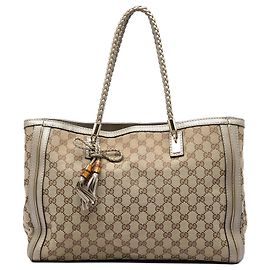Borsa Tote Gucci Bella in tela GG beige
