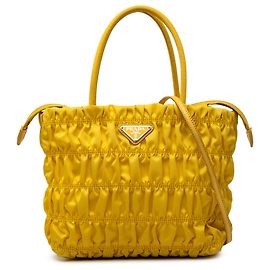 Bolso Satchel Prada de Tessuto Gaufre Amarillo