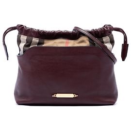 Borsa a tracolla Little Crush Burberry in tela Red House Check e pelle di vitello