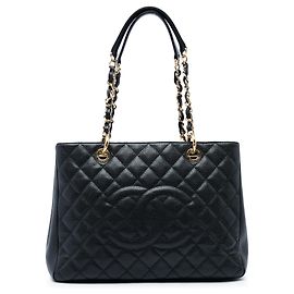 Borsa Grand Shopping Tote Chanel in pelle Caviar nera