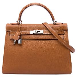 Hermès Brown Togo Kelly II Retourne 32
