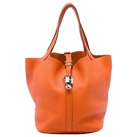 Hermès Orange Clemence Picotin Lock 22