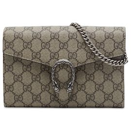 Portafoglio con catena Gucci Beige GG Supreme Dionysus