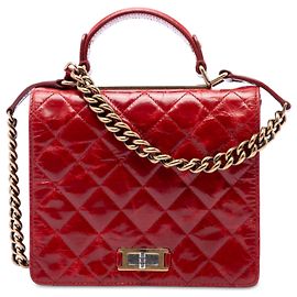 Chanel Red Large Quilted Glazed Calfskin Reissue 2.55 Rita Top Handle Flap