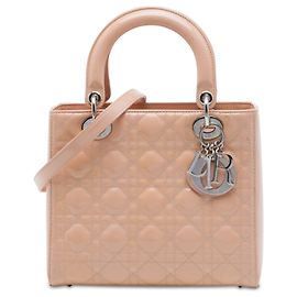 Dior Pink Medium Patent Cannage Lady Dior