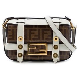 Bolsa Satchel Fendi Mini Zucca Cage em lona revestida marrom