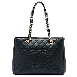 Borsa Grand Shopping Tote Chanel in pelle Caviar nera