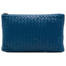Clutch Bottega Veneta in Nappa Intrecciato blu