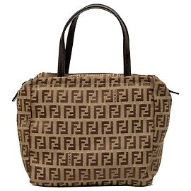 Borsa a mano Fendi Mini Zucchino Canvas Beige