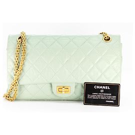 Borsa Chanel 2.55 Classic Flap Verde Menta Lambskin Medium