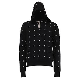 Rick Owens DRKSHDW Granbury Studded Hoodie aus schwarzer Baumwolle
