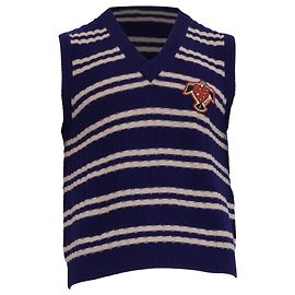 Gucci HA HA HA Gestreifte Weste aus blauer Wolle