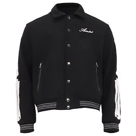 Giacca Bomber Amiri con logo ricamato in cotone nero