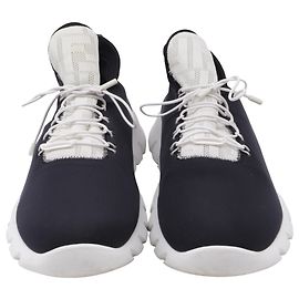 Sneakers basse in maglia Fendi in neoprene nero