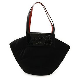 Borsa Tote Christian Louboutin in pelle smaltata e velluto