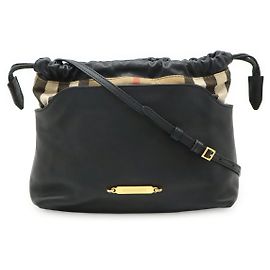 Burberry Check Schultertasche aus Leder