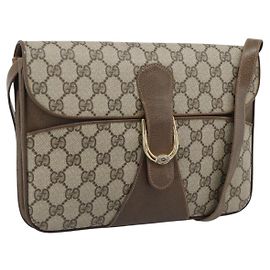 Bolso de hombro GUCCI GG Supreme en PVC y piel beige y dorado 904 23 025 Auténtico ep15305