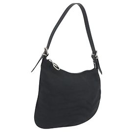 Borsa a tracolla FENDI Zucchino in tela marrone scuro e argento, autentica 193139V