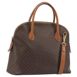 Céline CELINE Macadam Handtasche aus PVC und Leder, 2-Way-Modell, braun und gold, authentisch, Artikelcode ep15452.
