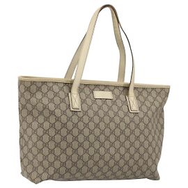 Borsa tote GUCCI GG Supreme in PVC beige 211137 Autentica 194013