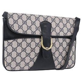 GUCCI GG Supreme Schultertasche aus PVC, marineblau und gold, Modell 004 02 025, authentisch 193497